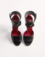 Valentino Drip Rose Kidskin Sandal With Crystals 105Mm - Image 5